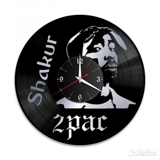 Часы настенные 2pac из винила, №R2