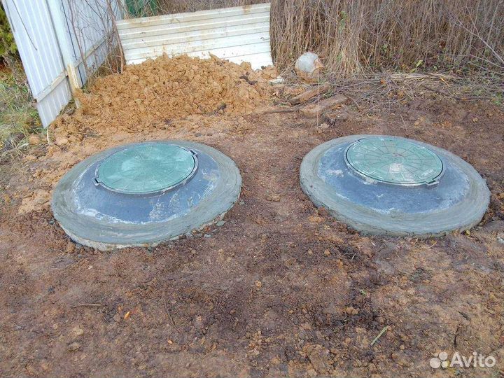 Установка септик из бетонных колец под ключ