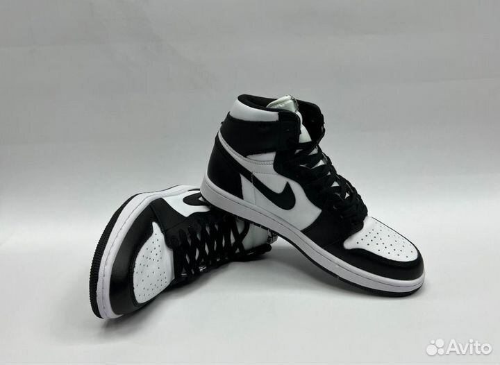 Кроссовки Nike Air Jordan 1 Black & White Люкс