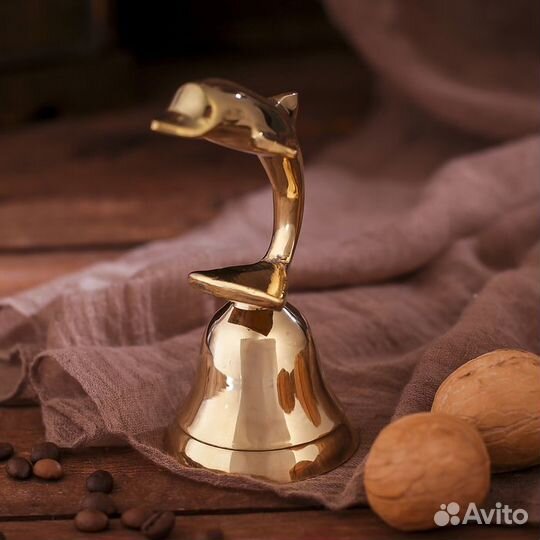 Колокольчик 'Дельфин' латунь 6х7,5х12,5 см
