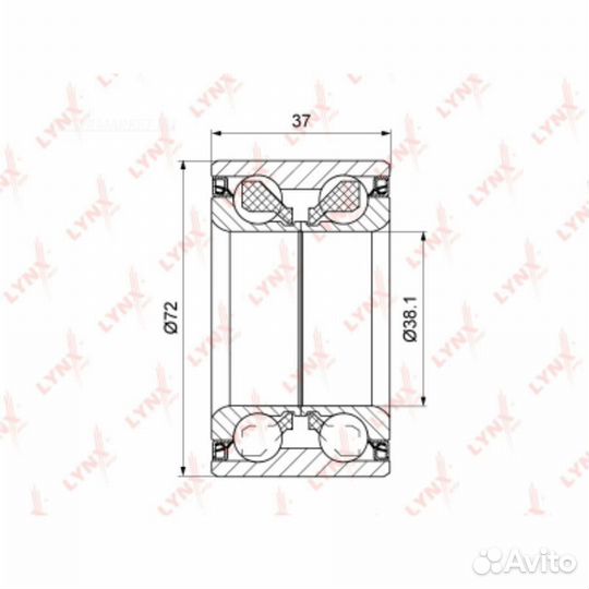 Lynxauto WB-1541 Комплект подшипника ступицы колеса перед