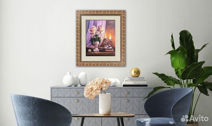 Картина маслом Розы на холсте