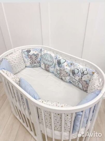 Кроватка трансформер 9в1 с маятником и колёсами