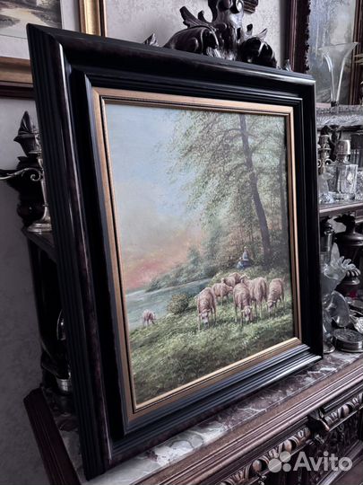 Старинная антикварная большая картина