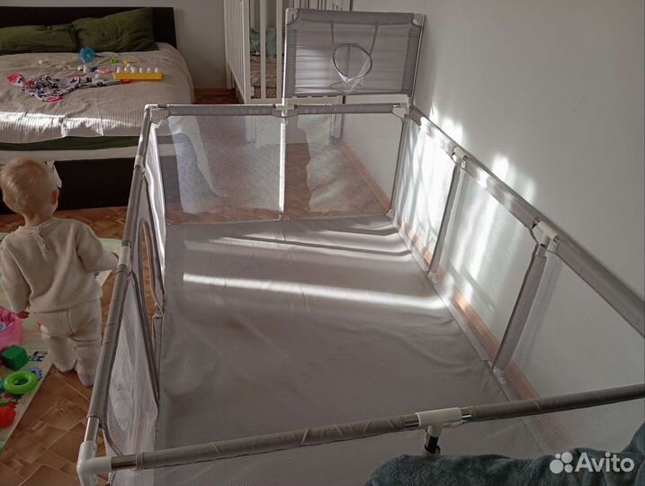 Большой детский манеж с баскетбольным кольцом