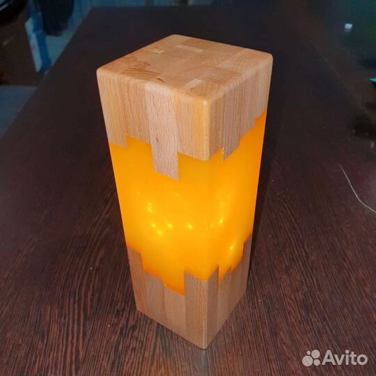 Ночник из бука и эпокcидной смолы