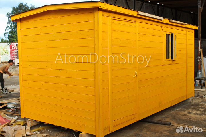 Вагончик бытовка строительная с установкой