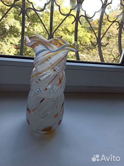 Ваза для цветов цветное стекло СССР