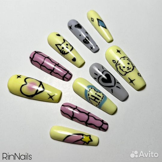 Накладные ногти на заказ с дизайном