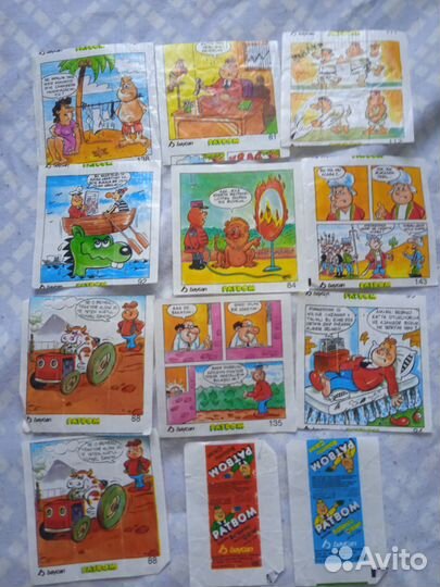 Жвачки вкладыши обёртки разные