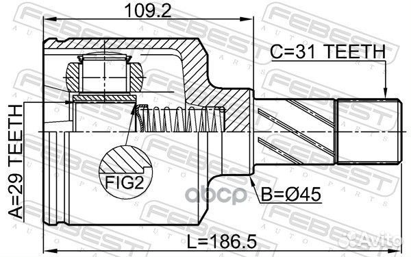 ШРУС внутр левый fiat ducato 2006- 2811-duclh 2