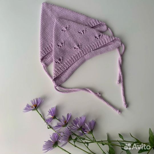 Чепчик для новорожденного весна/осень 0-3 мес