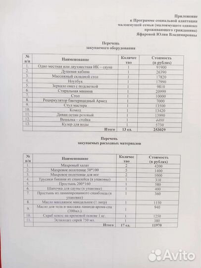 Бизнес план для соцконтракта