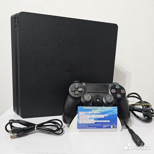 PS4 Slim 500GB, 1 геймпад, много игр. Магазин