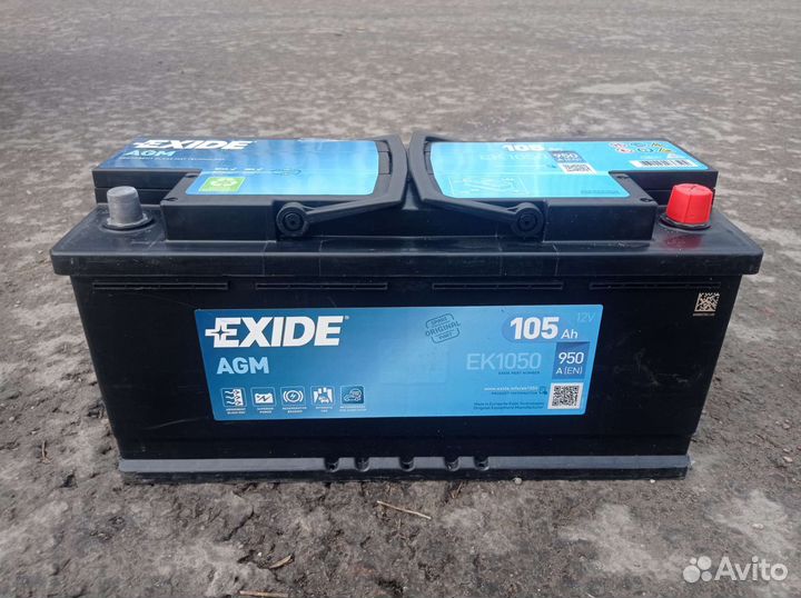 Аккумулятор автомобильный 105 ah. Exid AGM