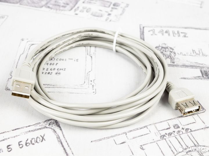 Кабель удлинитель Gembird USB 2.0 AM-AF