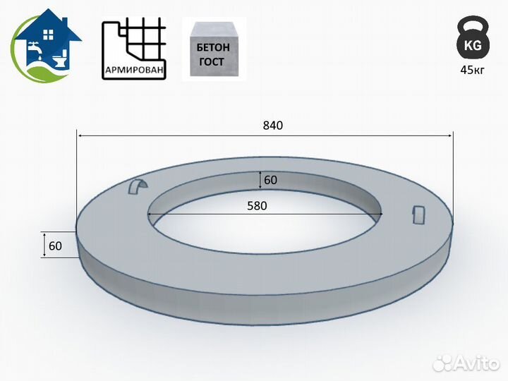 Жб кольцо опорное ко-6 напрямую с завода ГОСТ