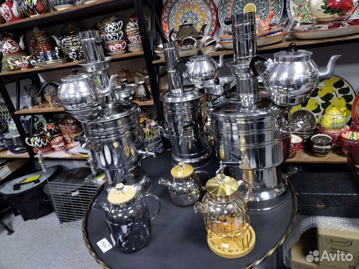 Самовар турецкий нержавейка, медь