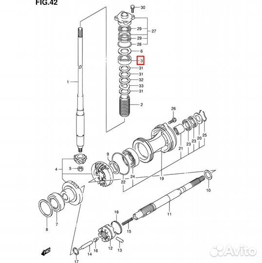 Подшипник роликовый Suzuki DF40-140(A) (25x52x19.2