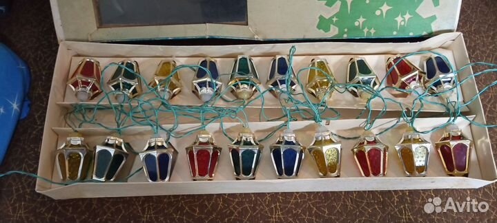 Елочная гирлянда СССР фонарики радуга 1