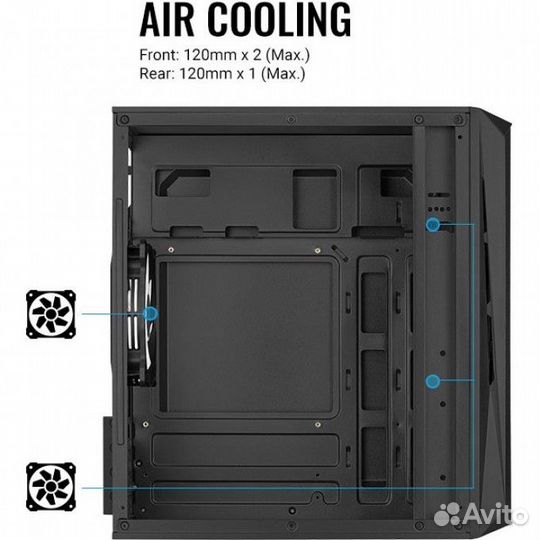 Корпус компьютерный AeroCool Cs-107-A-BK-v2 Black