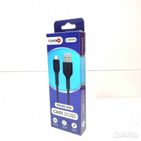 Кабель fumiko CA01 micro USB 3м черный