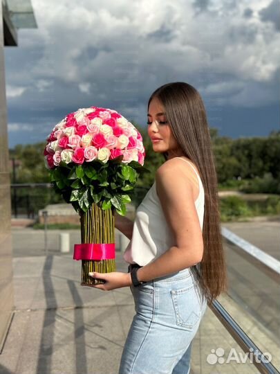 Большой букет роз цветы 101, 125 мыльные