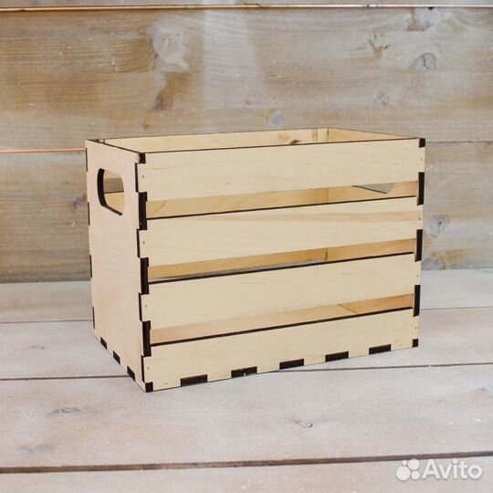 Набор ящиков для хранения деревянных реечных, 4 шт