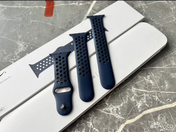 Синий ремешок apple watch nike