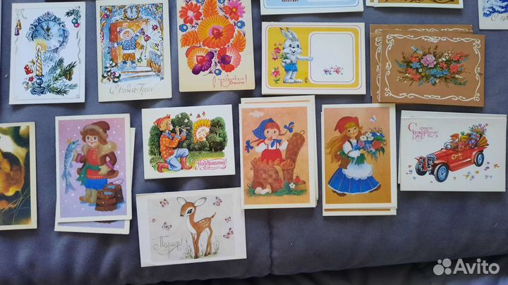 Маленькие открытки СССР, 36шт одним лотом
