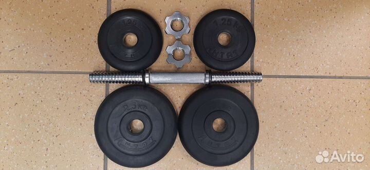 Гантель разборная обрезиненная 9кг