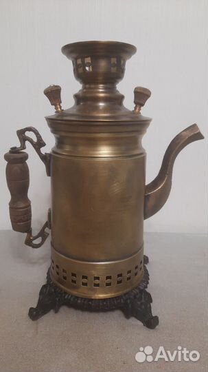 Самовар дровяной угольный и чайник на дровах