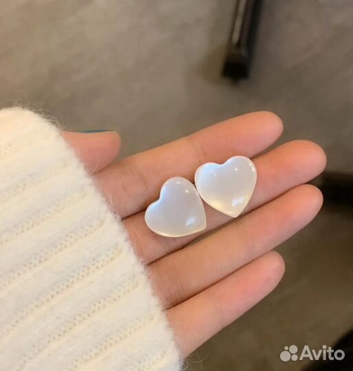 Милые серьги сердечки