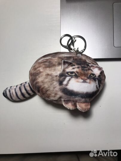 Смешной брелок кот манул шлепа