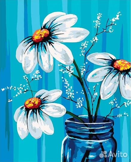Картина по номерам «Ромашки»