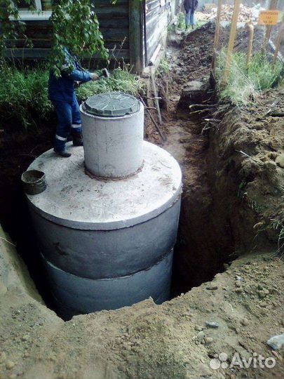 Копка септиков из бетонных колец под ключ