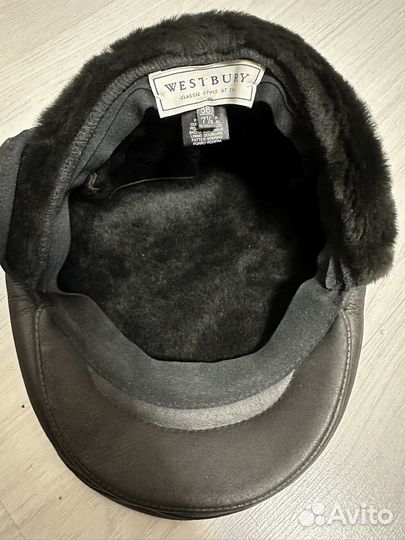 Мужская кожаная кепка зимняя