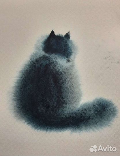 Кошки акварелью