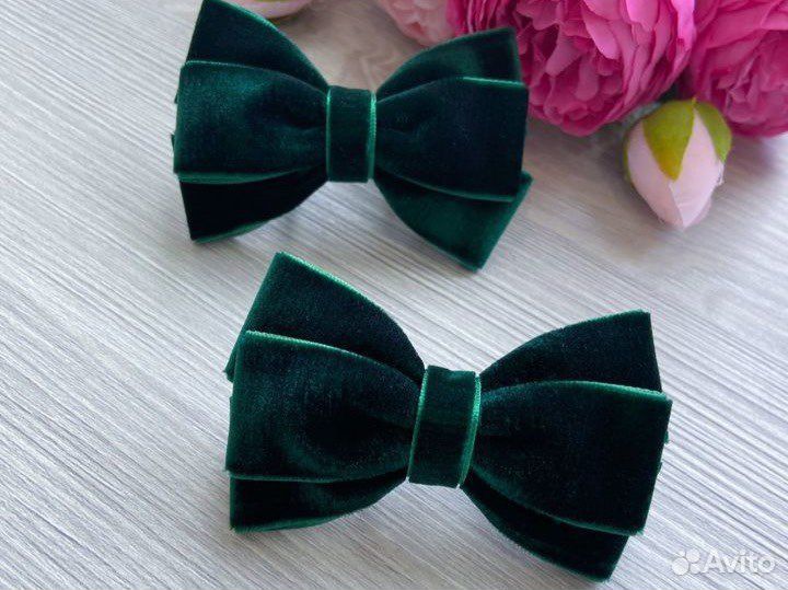 Бархатные бантики для волос