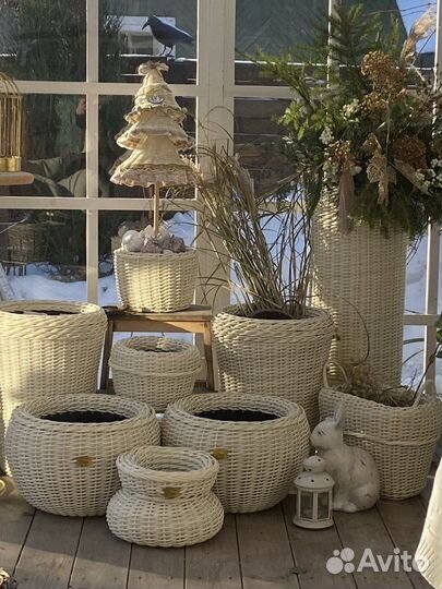Кашпо из ротанга