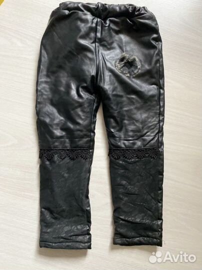 Зимние теплые брюки из экокожи Турция
