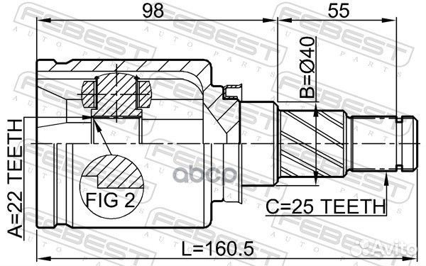 ШРУС nissan tiida C11 05- внутр.лев. 0211B10ATL