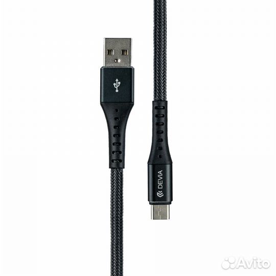 Кабель Devia Braid Series Cable Type-C 1m - Black