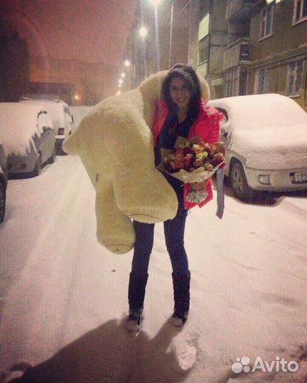 Мишка плюшевый Гигант шк190 беж