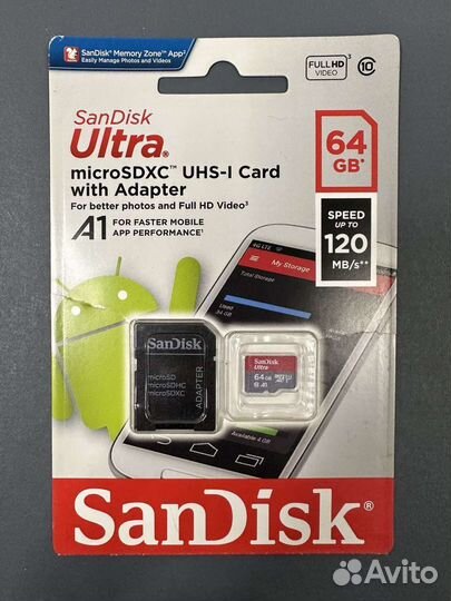 Карта памяти microSD SanDisk 64gb Новые