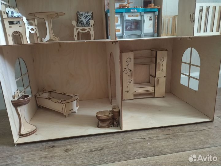 Кукольный домик для барби с мебелью