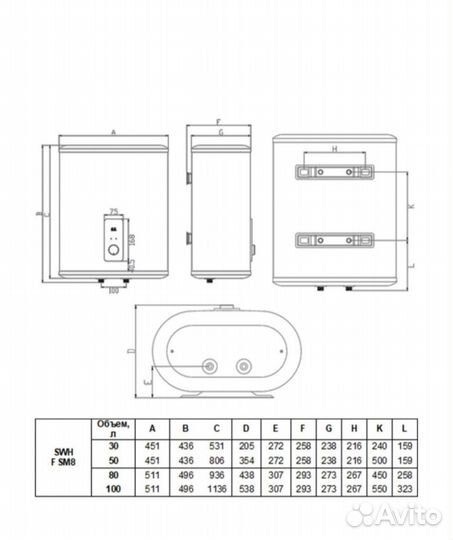 Водонагреватель Timberk SWH FSM9 80 V новый