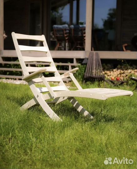 Шезлонг лежак деревянный