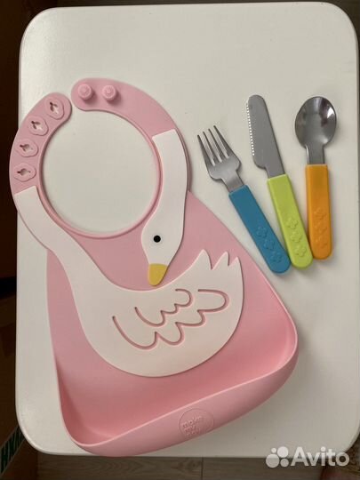 Нагрудник make my day + столовые приборы IKEA