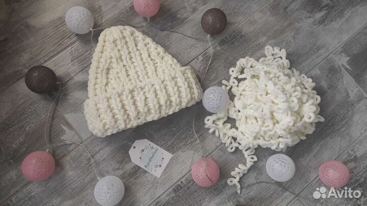 Шапка женская вязаная ручная работа